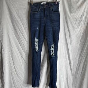 Angel Midnight Blue Ripped Skinny Jeans